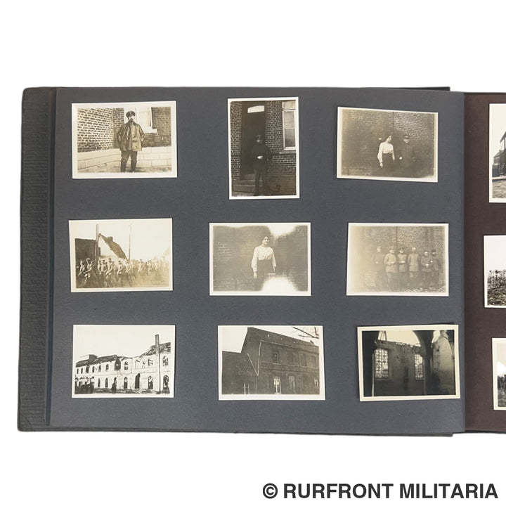 Uniek Duits/ Beiers WO1 Fotoalbum ’Kriegserinnerungen’ 214 Foto’s – Regio Arras-Postoberinspektor Müller