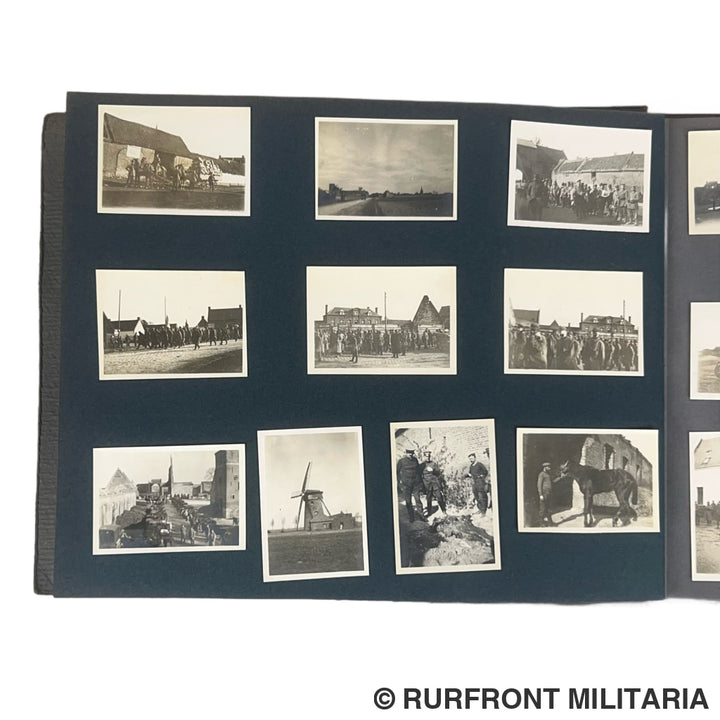 Uniek Duits/ Beiers WO1 Fotoalbum ’Kriegserinnerungen’ 214 Foto’s – Regio Arras-Postoberinspektor Müller