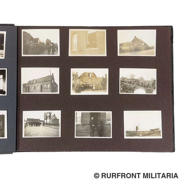 Uniek Duits/ Beiers WO1 Fotoalbum ’Kriegserinnerungen’ 214 Foto’s – Regio Arras-Postoberinspektor Müller