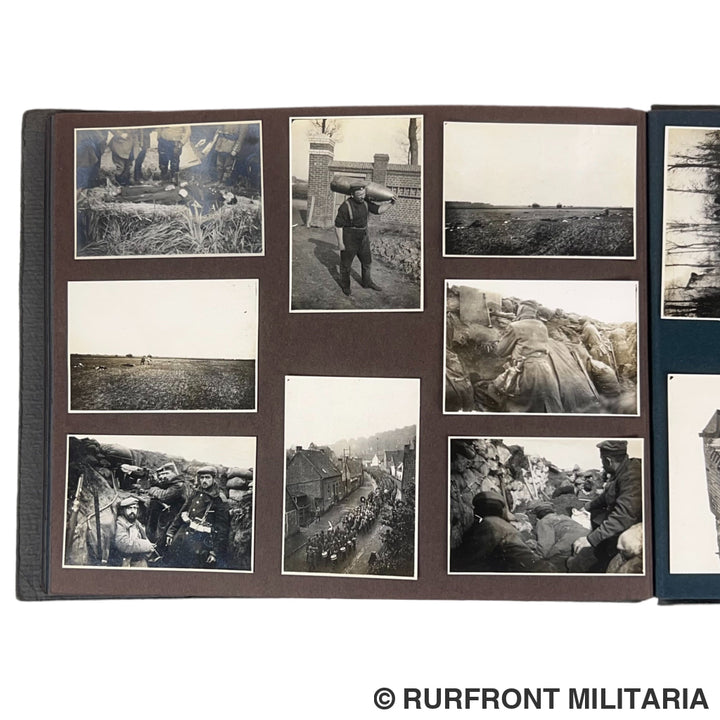 Uniek Duits/ Beiers WO1 Fotoalbum ’Kriegserinnerungen’ 214 Foto’s – Regio Arras-Postoberinspektor Müller
