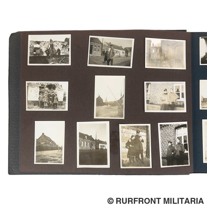Uniek Duits/ Beiers WO1 Fotoalbum ’Kriegserinnerungen’ 214 Foto’s – Regio Arras-Postoberinspektor Müller