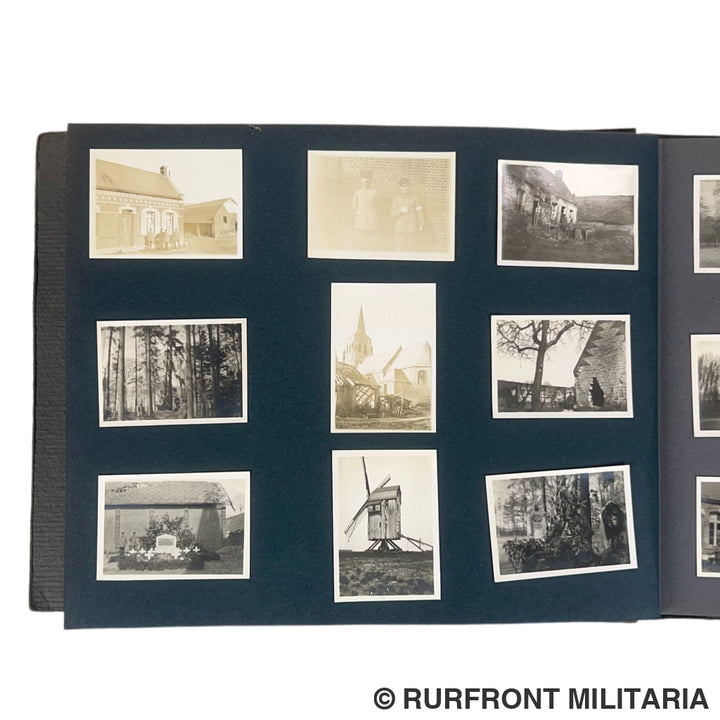 Uniek Duits/ Beiers WO1 Fotoalbum ’Kriegserinnerungen’ 214 Foto’s – Regio Arras-Postoberinspektor Müller