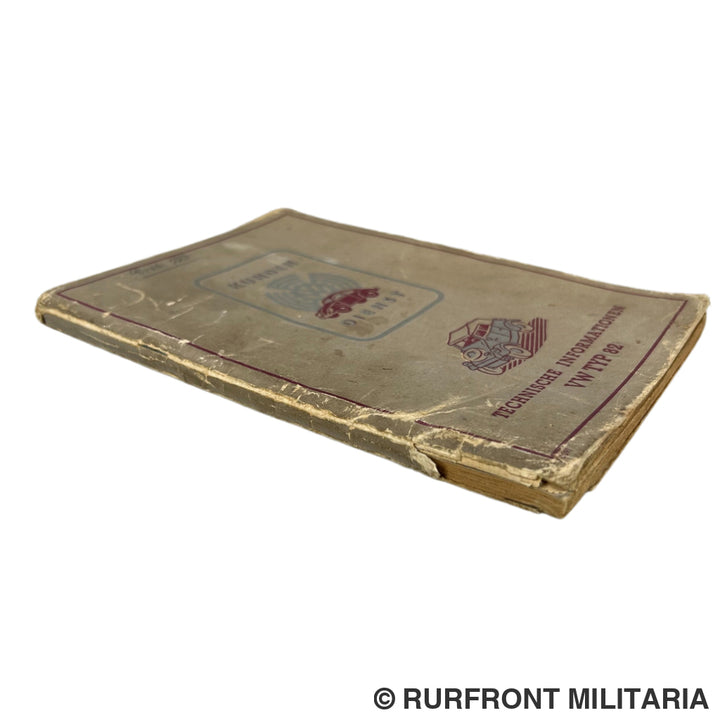 VW Typ 82 Kubelwagen Manual 1943 Volkswagen Kundendienst Very Rare!