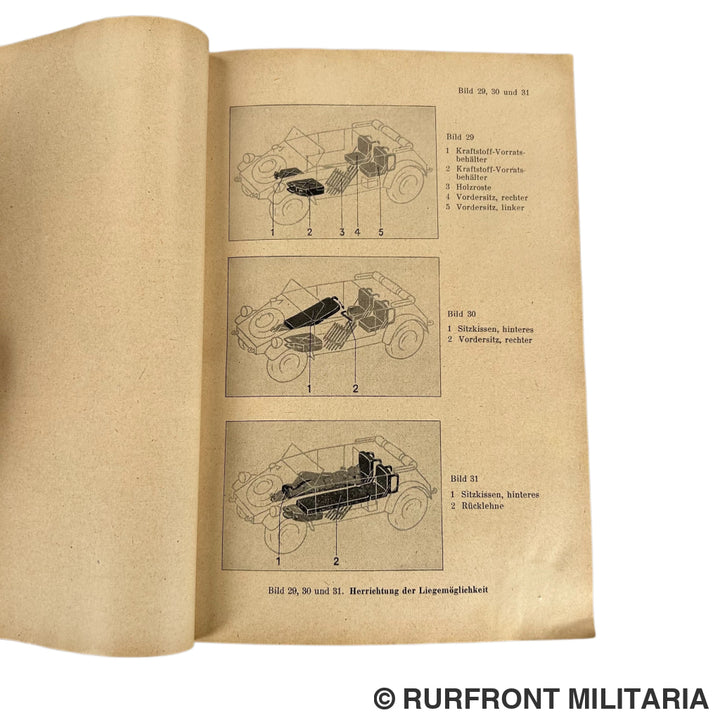VW Typ 82 Kubelwagen Manual 1943 Volkswagen Kundendienst Very Rare!