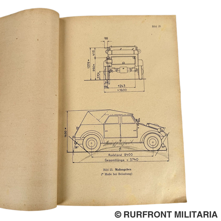 VW Typ 82 Kubelwagen Manual 1943 Volkswagen Kundendienst Very Rare!