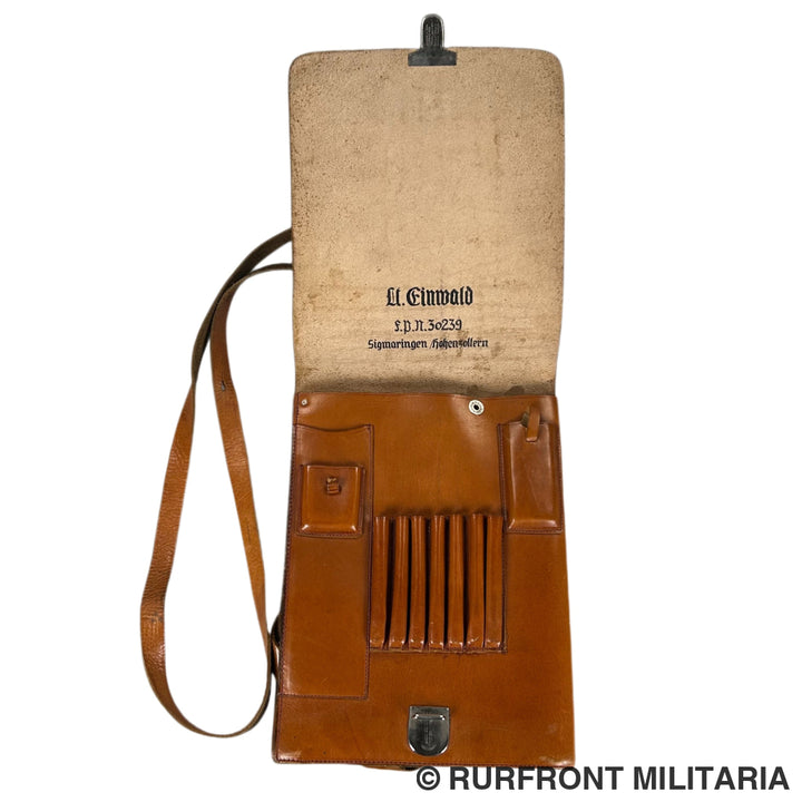 Wehrmacht Pionier Bataillon 182 kaartentas officier private purchase op naam