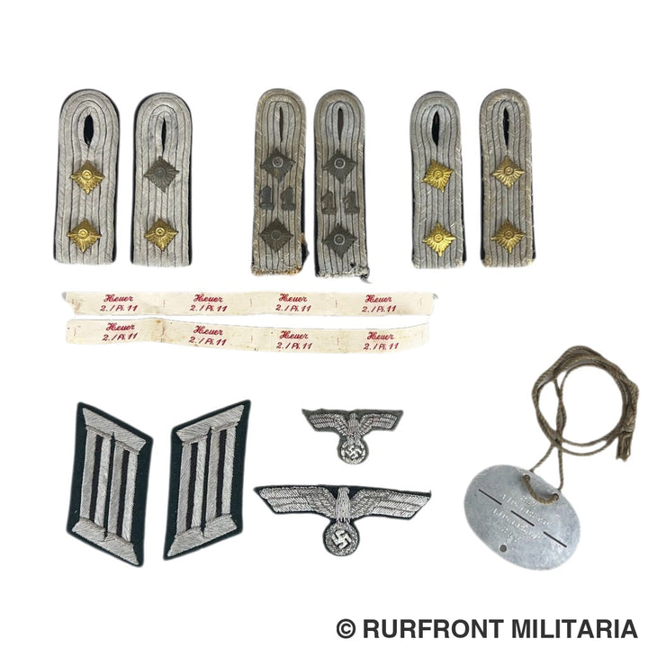 Wehrmacht Pionier Tunic Abzeichen set Hauptmann Heuer Pionier Bataillon 11