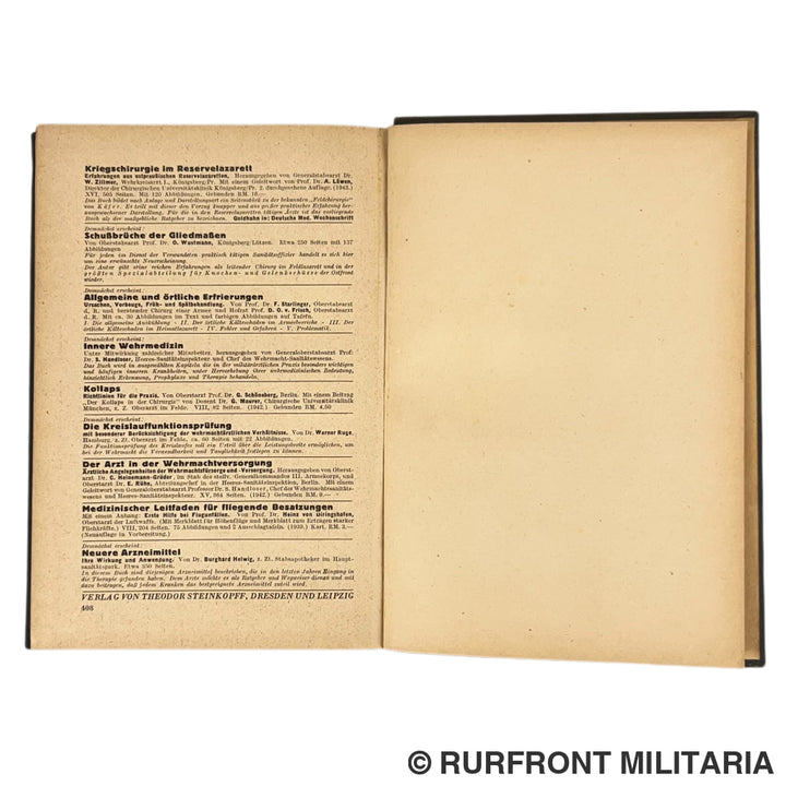 WH (Heer) Buch - ’Feldchirurgie - Leitfaden für den Sanitätsoffizier der Wehrmacht’ (1943)
