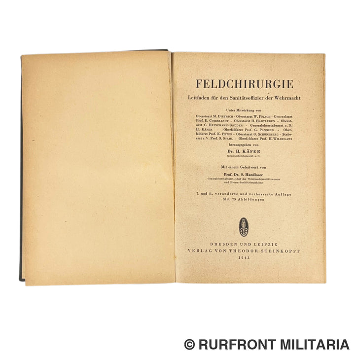 WH (Heer) Buch - ’Feldchirurgie - Leitfaden für den Sanitätsoffizier der Wehrmacht’ (1943)
