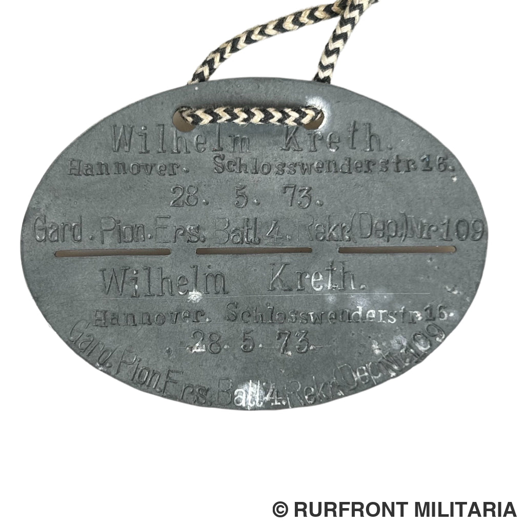 Ww1 German id disc pionier – Rurfront Militaria