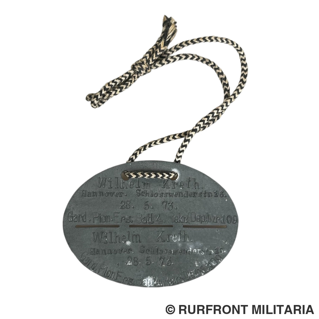 Ww1 German id disc pionier – Rurfront Militaria