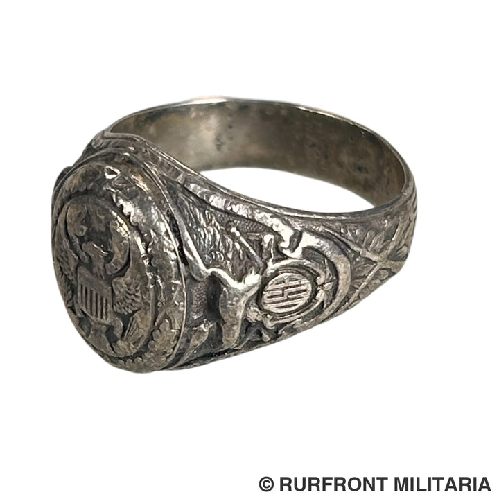 Wo1 Us Army Sterling Zilveren Ring 1917