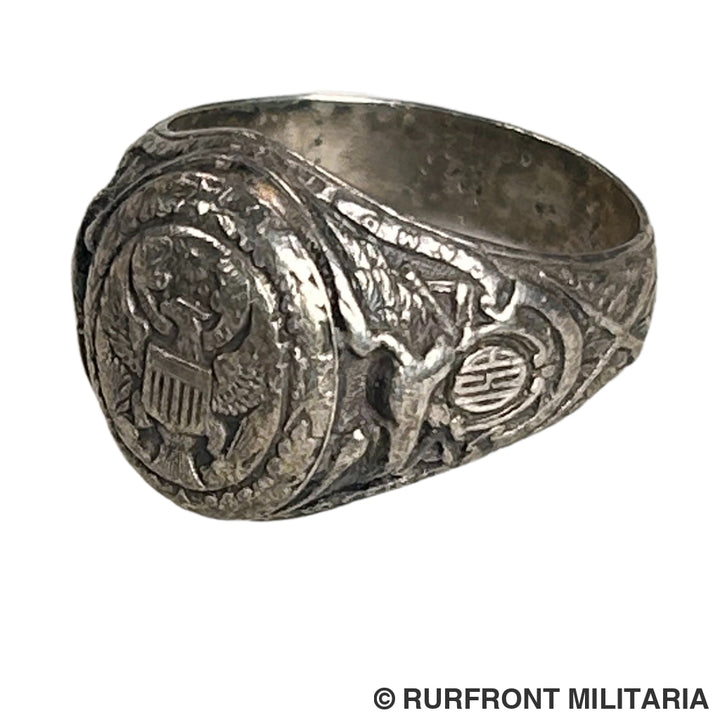 Wo1 Us Army Sterling Zilveren Ring 1917