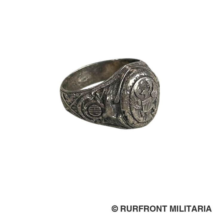 Wo1 Us Army Sterling Zilveren Ring 1917