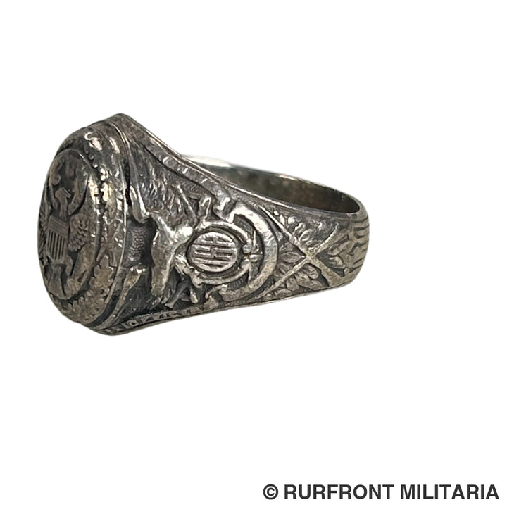 Wo1 Us Army Sterling Zilveren Ring 1917