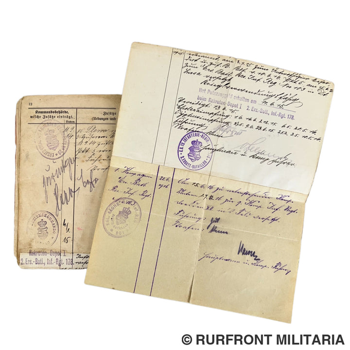Ww1 militärpass set Florian Plewa Minenwerfer Bataillon 8 Westfront
