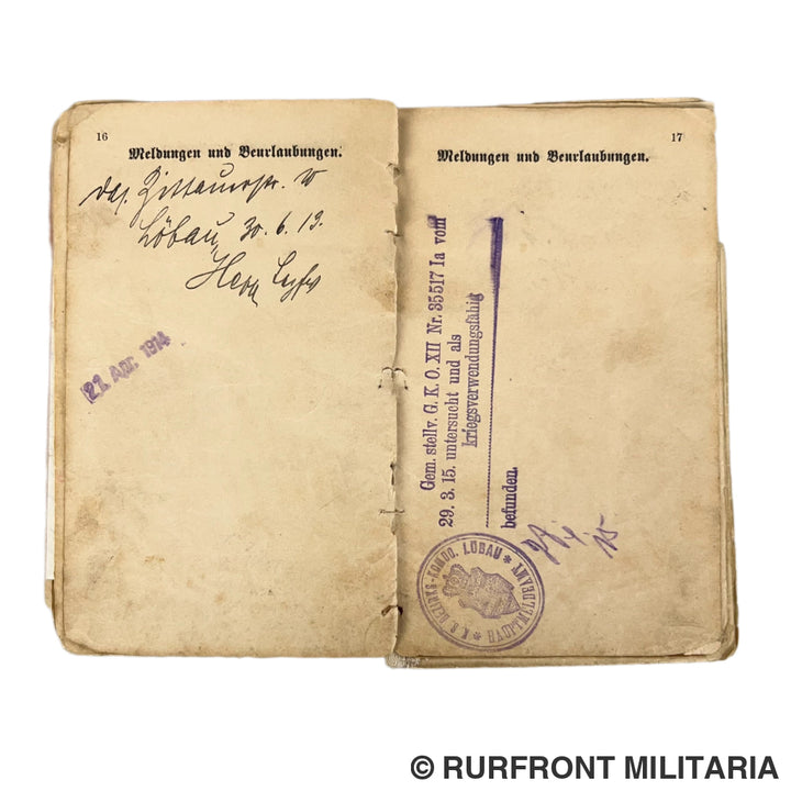 Ww1 militärpass set Florian Plewa Minenwerfer Bataillon 8 Westfront