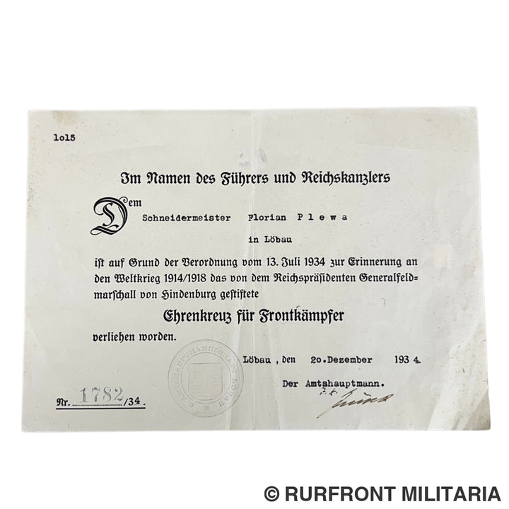 Ww1 militärpass set Florian Plewa Minenwerfer Bataillon 8 Westfront