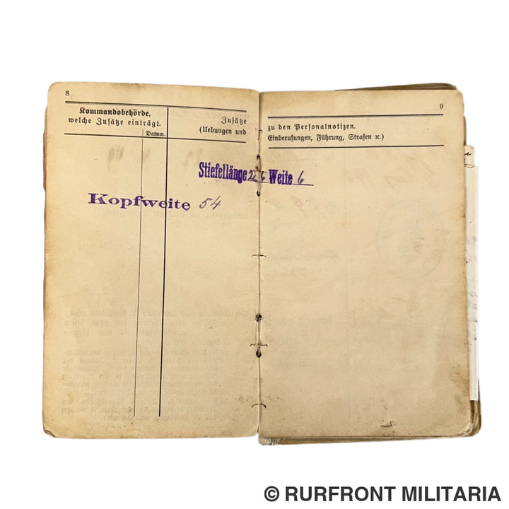 Ww1 militärpass set Florian Plewa Minenwerfer Bataillon 8 Westfront