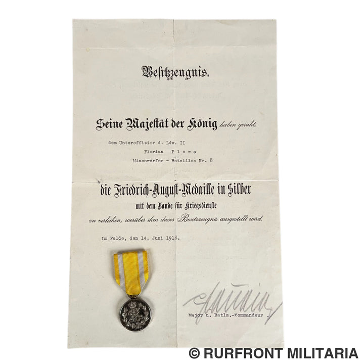 Ww1 militärpass set Florian Plewa Minenwerfer Bataillon 8 Westfront