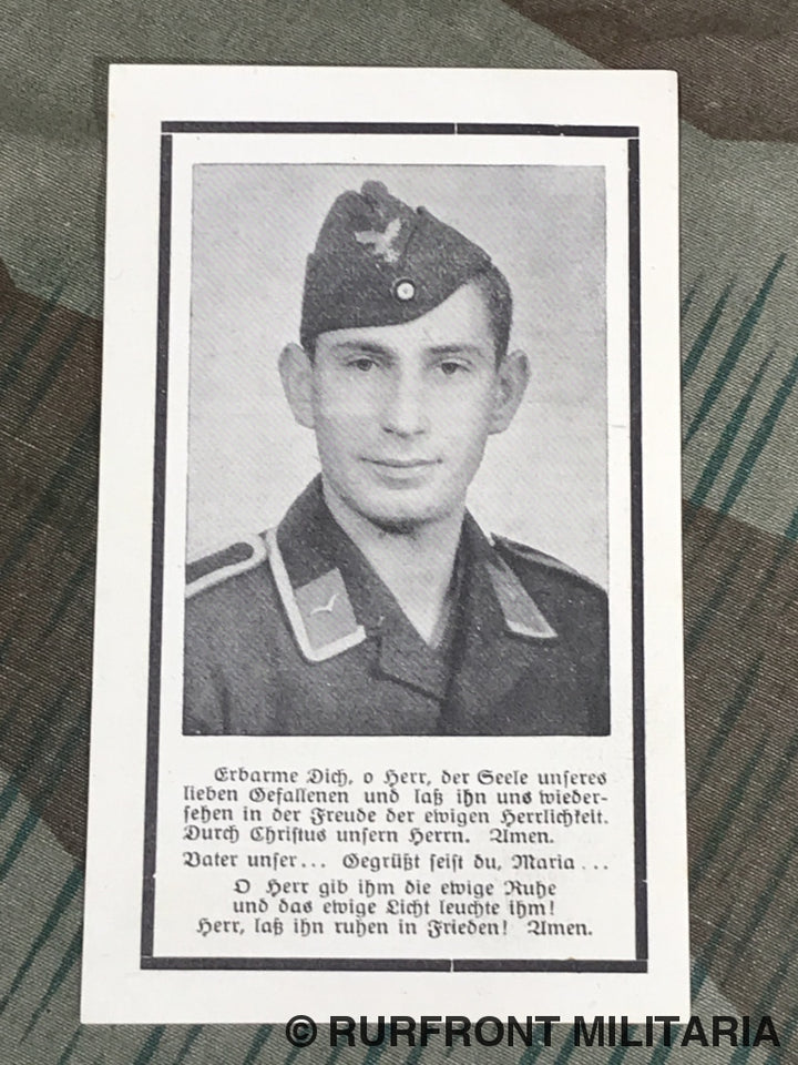 Death Card Theo Scharnagel Luftwaffe Frankrijk.