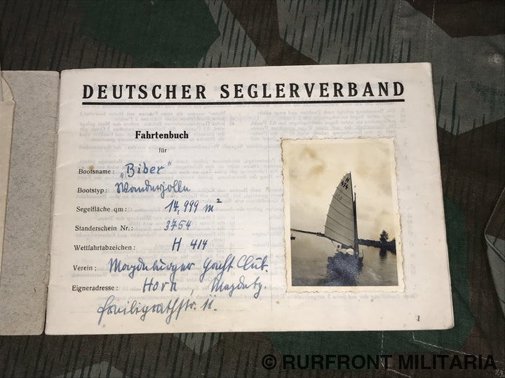 Fahrtenbuch Deutscher Seglerverband.
