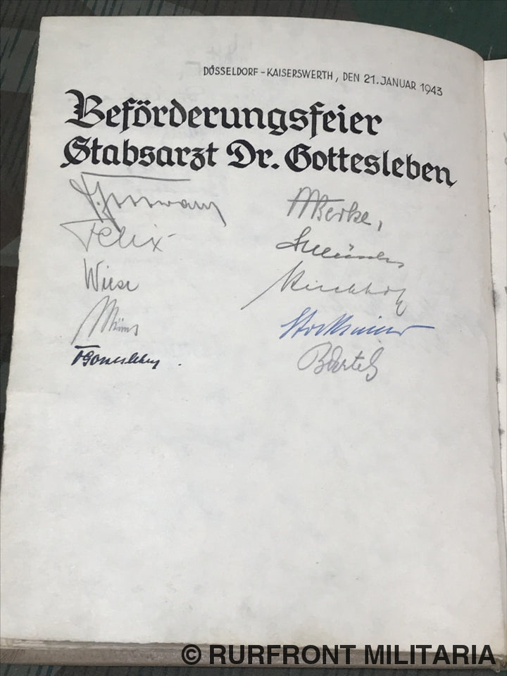 Gastenboek Offizierskasino Reserve Lazarett Kaiserswerth