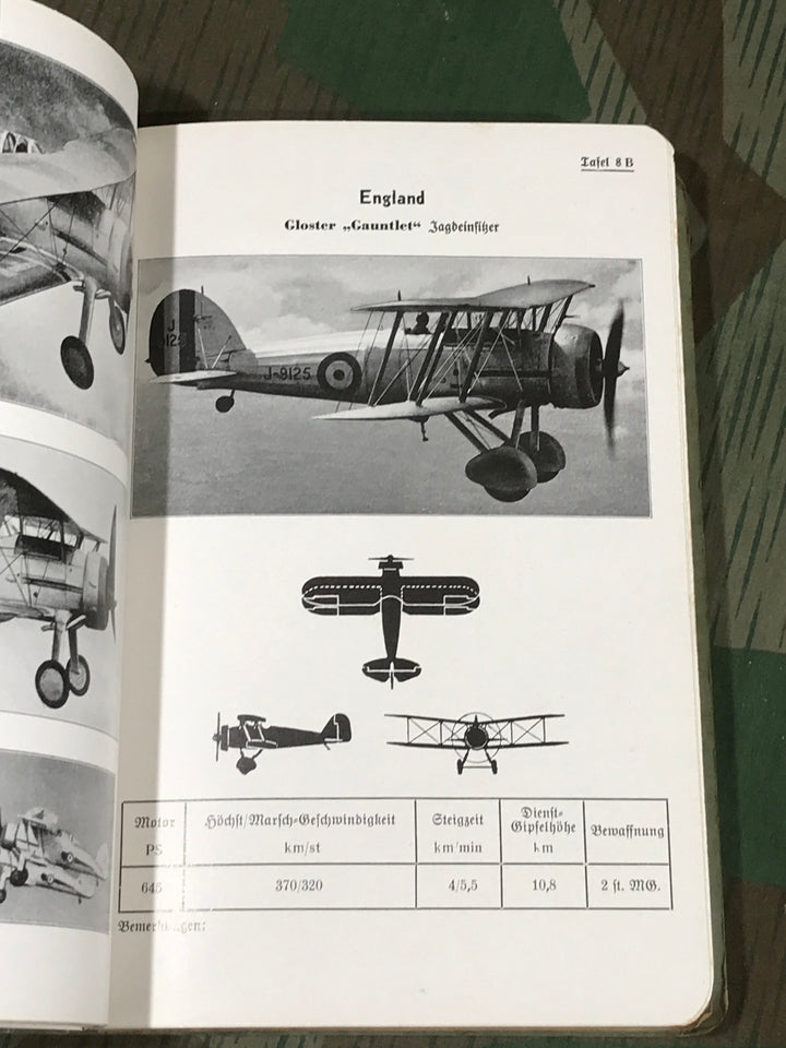 Luftwaffe ‘flugzeugerkennungstafeln England’1938