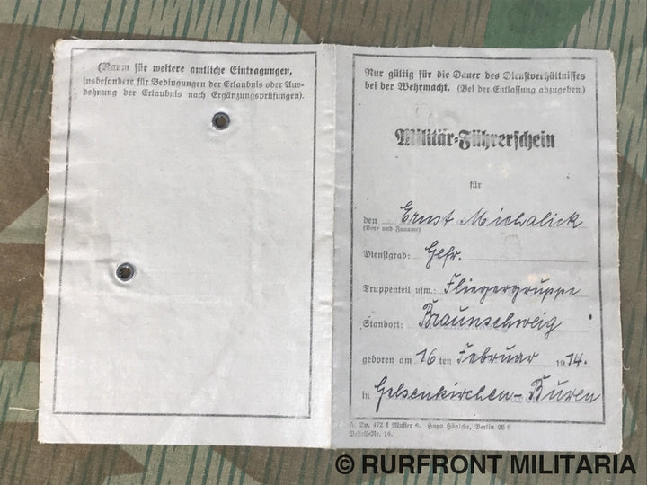 Luftwaffe Papierset Flugleiter Ernst Michalick