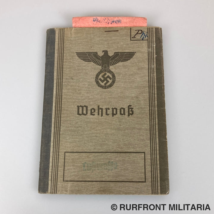 Luftwaffe Wehrpass Flugzeugmechaniker Wilhelm Philippen Nachtjagdgeschwader 3/4/5.