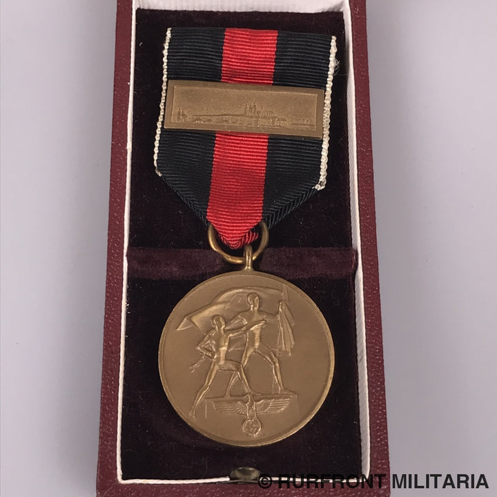 Medaille Zur Erinnerung An Den 1. Oktober 1938 In Doos Met Spange Prager Burg