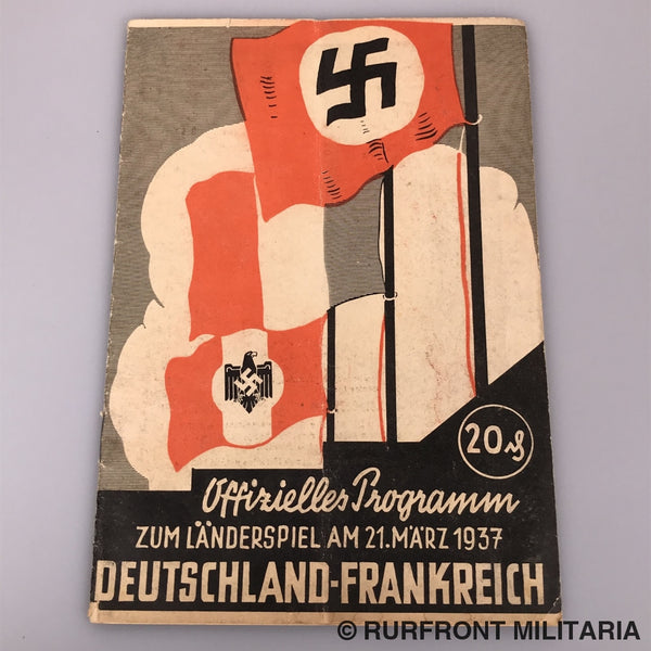 Programmaboekje Voetbal Interland Duitsland-Frankrijk 21 Maart 1937.