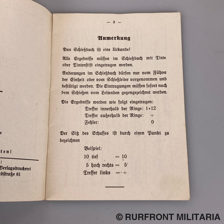 Schiessbuch Der Hitlerjugend (Kleinkaliber)