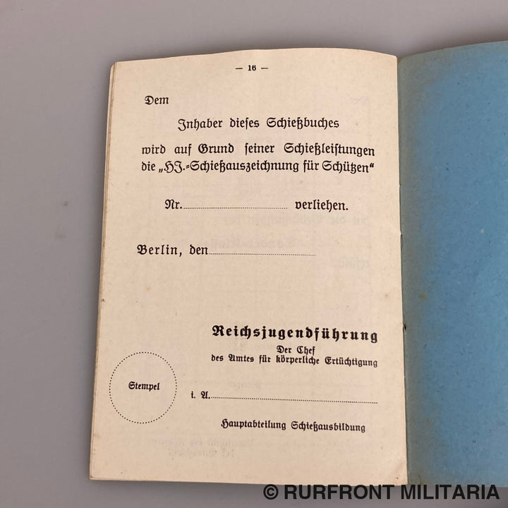 Schiessbuch Der Hitlerjugend (Kleinkaliber)