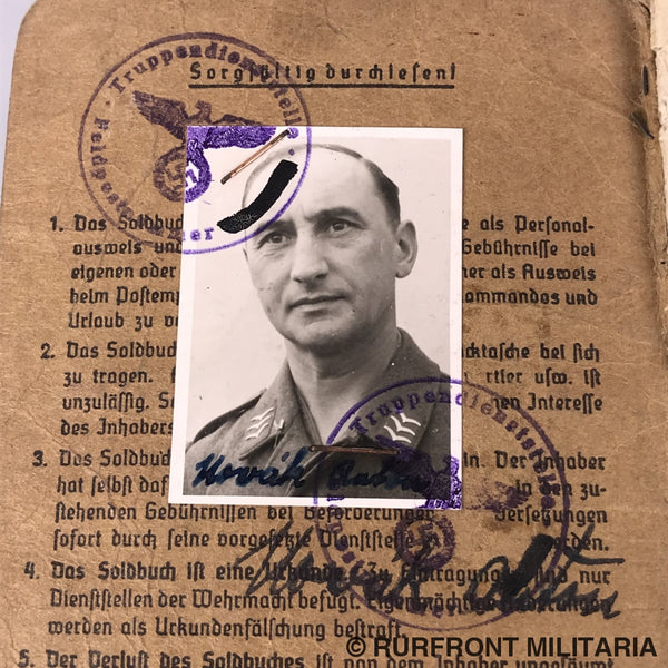 Soldbuch Stabsgefreiter Anton Nowak Luftwaffe Flak