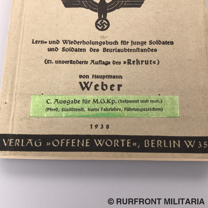 Unterrichtsbuch Für Soldaten Uitgave Voor Mg Kompanie.