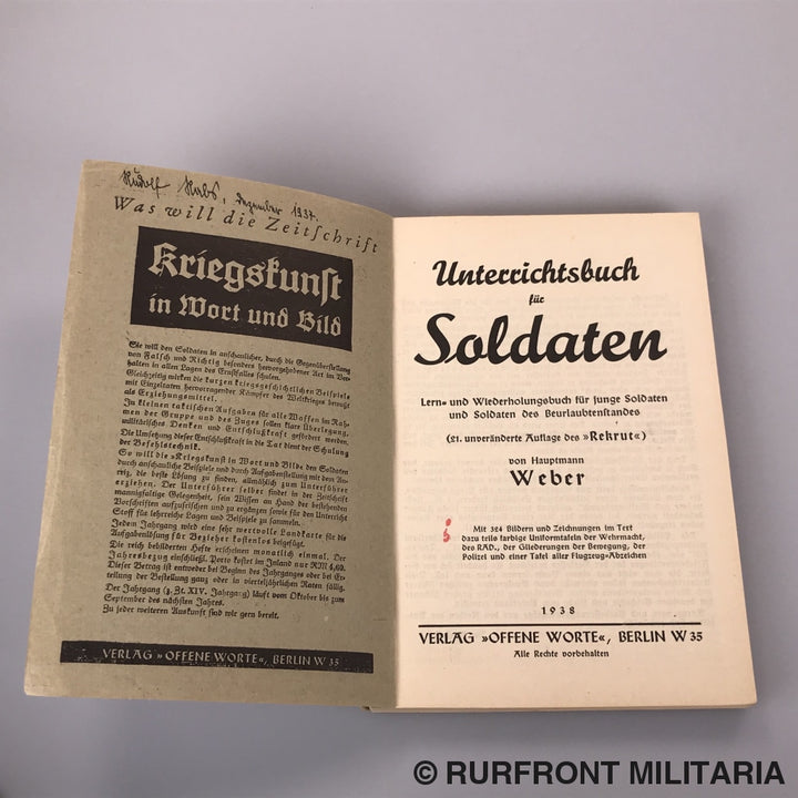 Unterrichtsbuch Für Soldaten Uitgave Voor Mg Kompanie.