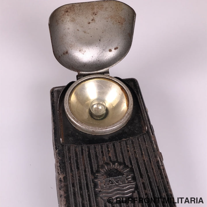 Antique 1914 marque fiable lampe de poche avec objectif de France Antique 1914 marque fiable lampe de poche avec objectif de France