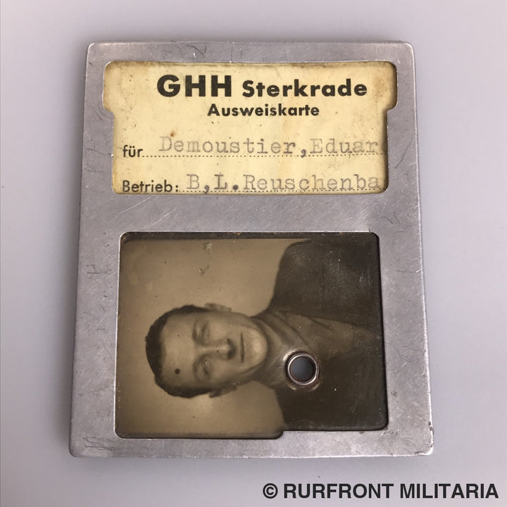Zeldzame Fabrieksausweis Ghh Sterkrade 1943 Belgische Dwangarbeider